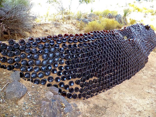 Reusing Glass Bottles For Low Cost Retaining Wall Solutions