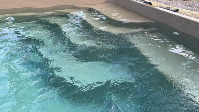 Clear turquoise water in a well-maintained pool