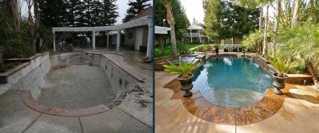 before and after pool renovation